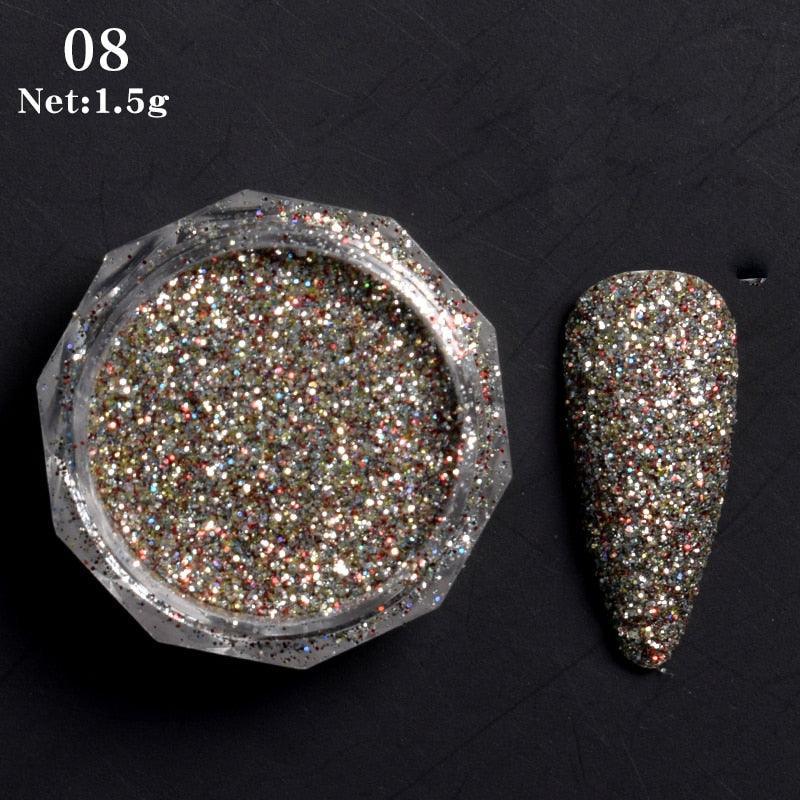 1 Box Hot Sale Holographics Nail Powders Laser Shiny Nail Glitters Dust Decorations For Nail Art Chrome Pigment DIY Accessories - ItemBear.com