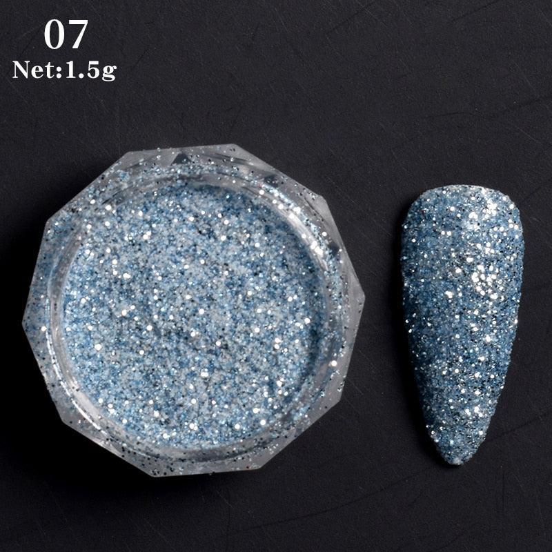 1 Box Hot Sale Holographics Nail Powders Laser Shiny Nail Glitters Dust Decorations For Nail Art Chrome Pigment DIY Accessories - ItemBear.com