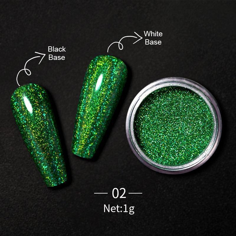 1 Box Hot Sale Holographics Nail Powders Laser Shiny Nail Glitters Dust Decorations For Nail Art Chrome Pigment DIY Accessories - ItemBear.com