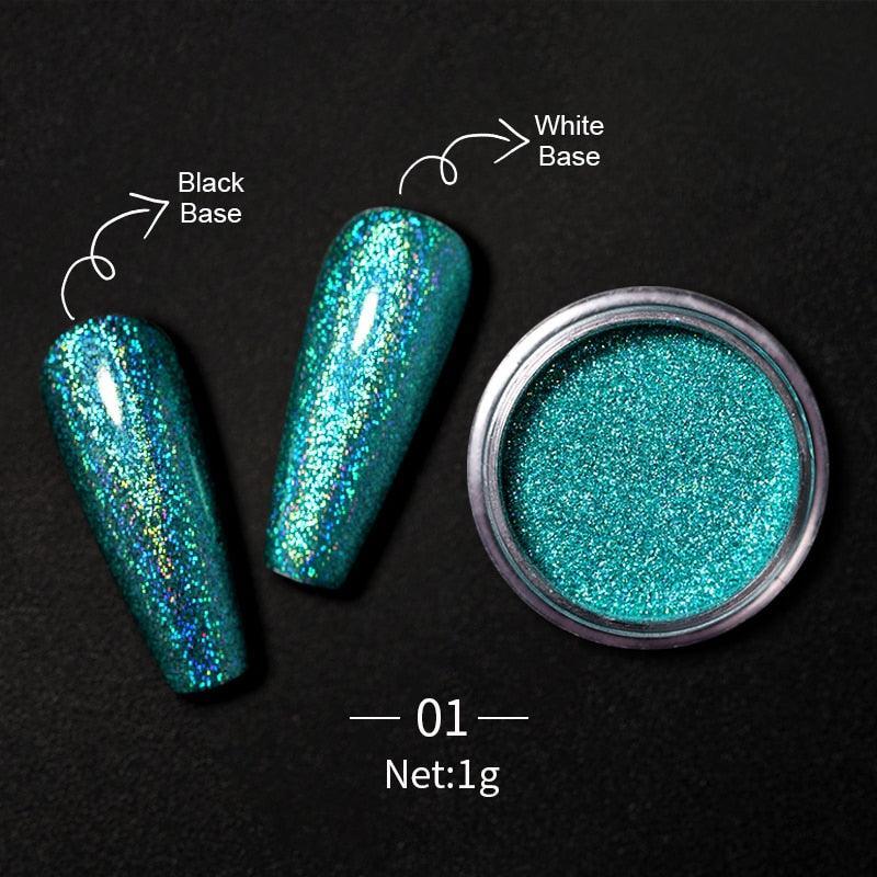 1 Box Hot Sale Holographics Nail Powders Laser Shiny Nail Glitters Dust Decorations For Nail Art Chrome Pigment DIY Accessories - ItemBear.com