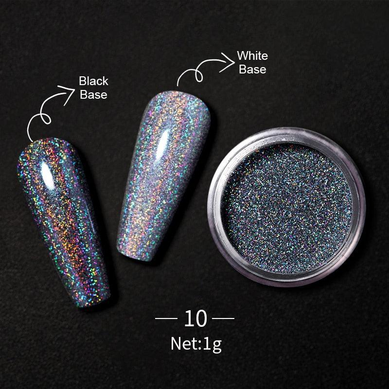 1 Box Hot Sale Holographics Nail Powders Laser Shiny Nail Glitters Dust Decorations For Nail Art Chrome Pigment DIY Accessories - ItemBear.com