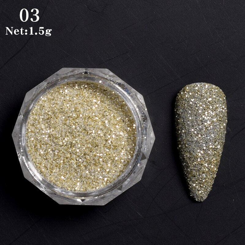 1 Box Hot Sale Holographics Nail Powders Laser Shiny Nail Glitters Dust Decorations For Nail Art Chrome Pigment DIY Accessories - ItemBear.com