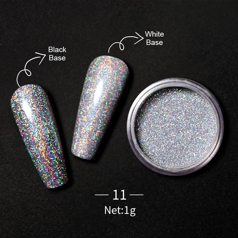 1 Box Hot Sale Holographics Nail Powders Laser Shiny Nail Glitters Dust Decorations For Nail Art Chrome Pigment DIY Accessories - ItemBear.com