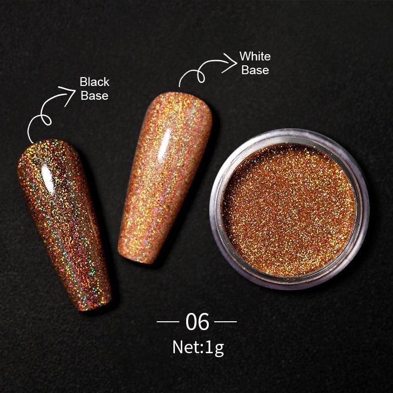 1 Box Hot Sale Holographics Nail Powders Laser Shiny Nail Glitters Dust Decorations For Nail Art Chrome Pigment DIY Accessories - ItemBear.com