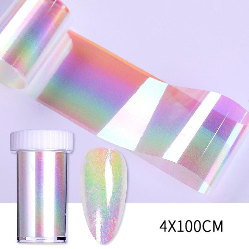 1 Roll Pink Gold Sliver Nail Foils Sparkly Sky Glitter Nail Art Transfer Stickers Slider Paper Nail Art Manicures Decoration New - ItemBear.com