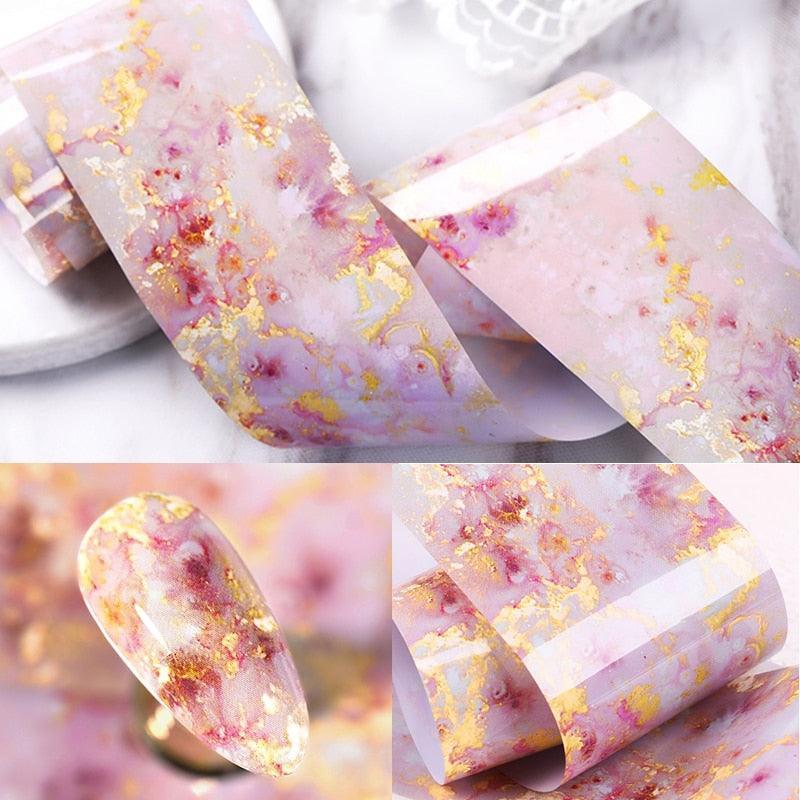 1 Roll Pink Gold Sliver Nail Foils Sparkly Sky Glitter Nail Art Transfer Stickers Slider Paper Nail Art Manicures Decoration New - ItemBear.com