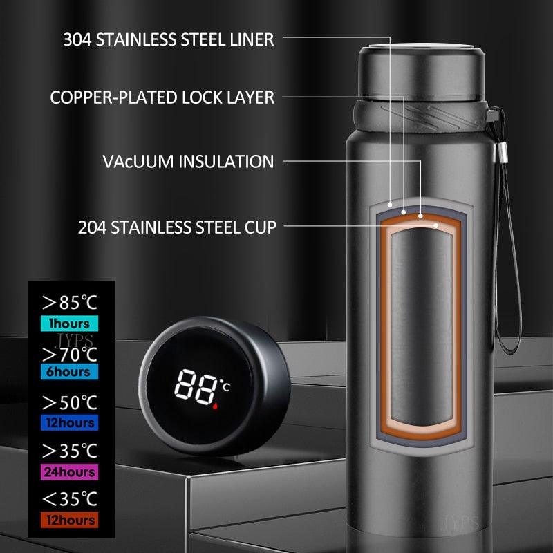 1000ML Smart Thermos Bottle Cold and Hot - ItemBear.com