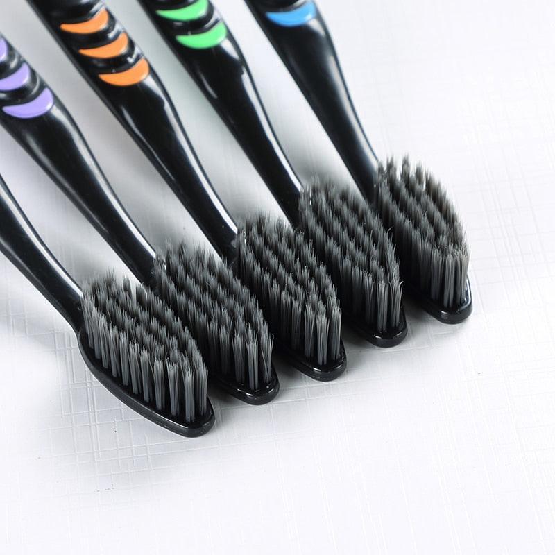 10pcs Toothbrush Soft Bristle Adult Bamboo Charcoal Household Fine Wool Antibacterial Men and Women Family Dental Oral Care - ItemBear.com