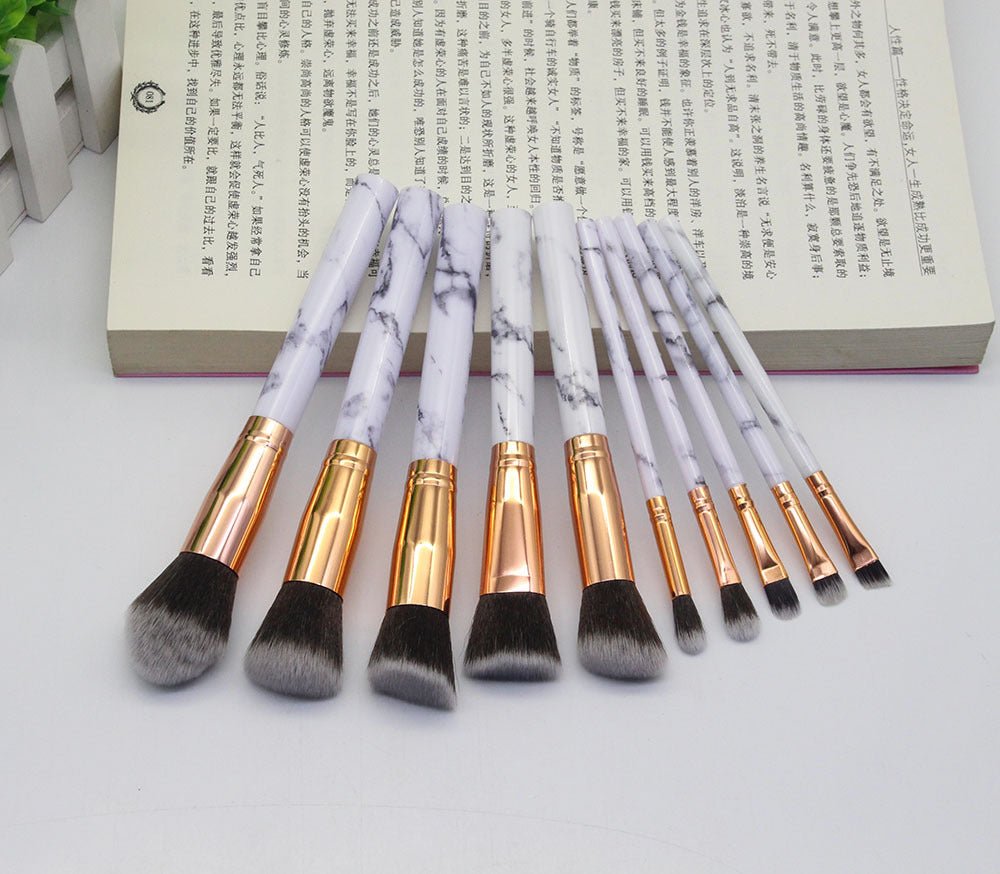 15 Marbled Design Makeup Brushes Set - ItemBear.com