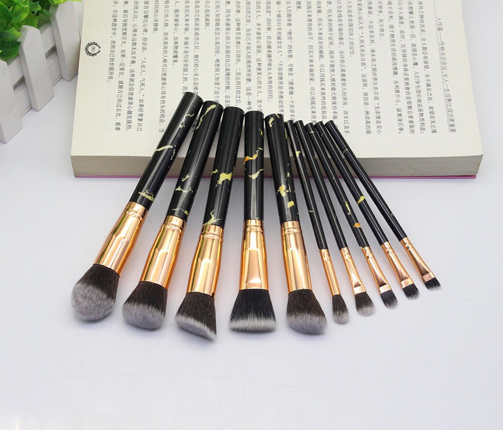 15 Marbled Design Makeup Brushes Set - ItemBear.com