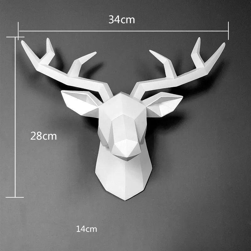 17*14 Inch,Deer Head Resin Statue Wall Decoration,Deer Model Figurine Christmas Room Decor,Sculpture Home Decoration Accessories - ItemBear.com