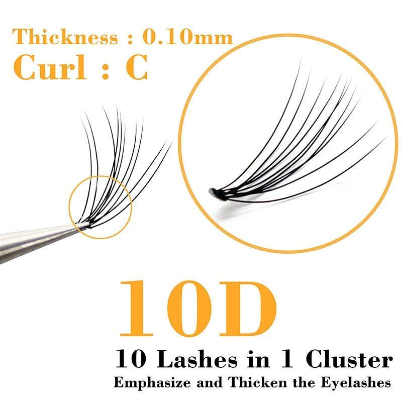 1box big capacity 60 bundles 6d 10D Eyelash Extensions 0.1mm Thickness true Mink Strip Eyelashes Individual Lashes Natural Style - ItemBear.com