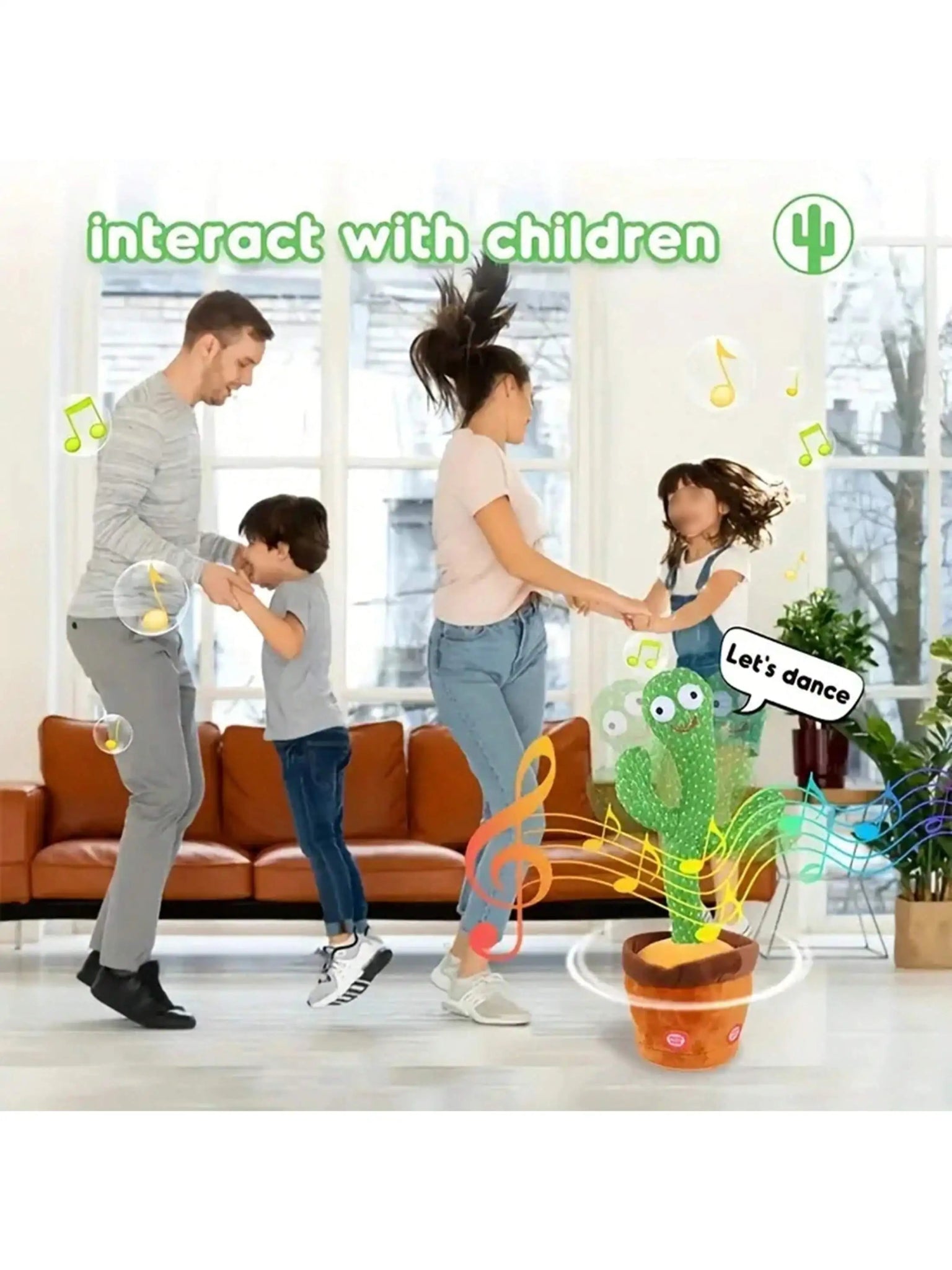 1pc-Dancing Talking Cactus Toys For Baby Boys And Girls, Singing Mimicking Recording Repeating What You Say Sunny Cactus Up Plus - ItemBear.com