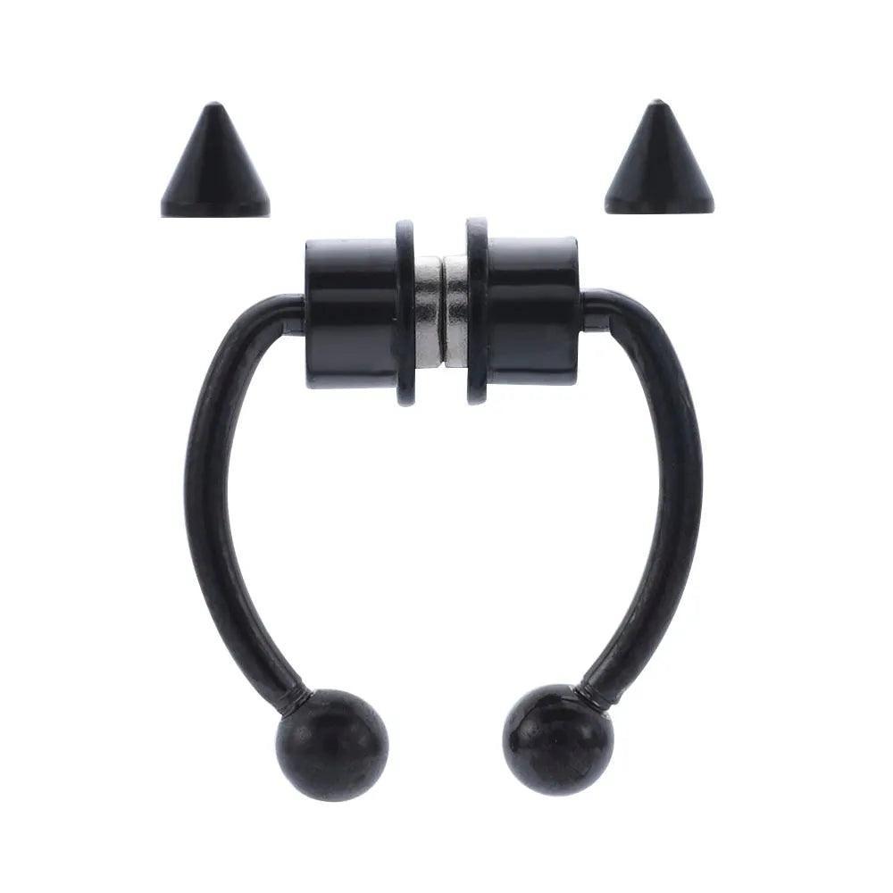 1pcs U Shaped Fake Nose Ring Hip Hoop Septum Rock Stainless Steel Magnet Nose Piercing Punk Piercing Body Jewelry Free shipping - ItemBear.com