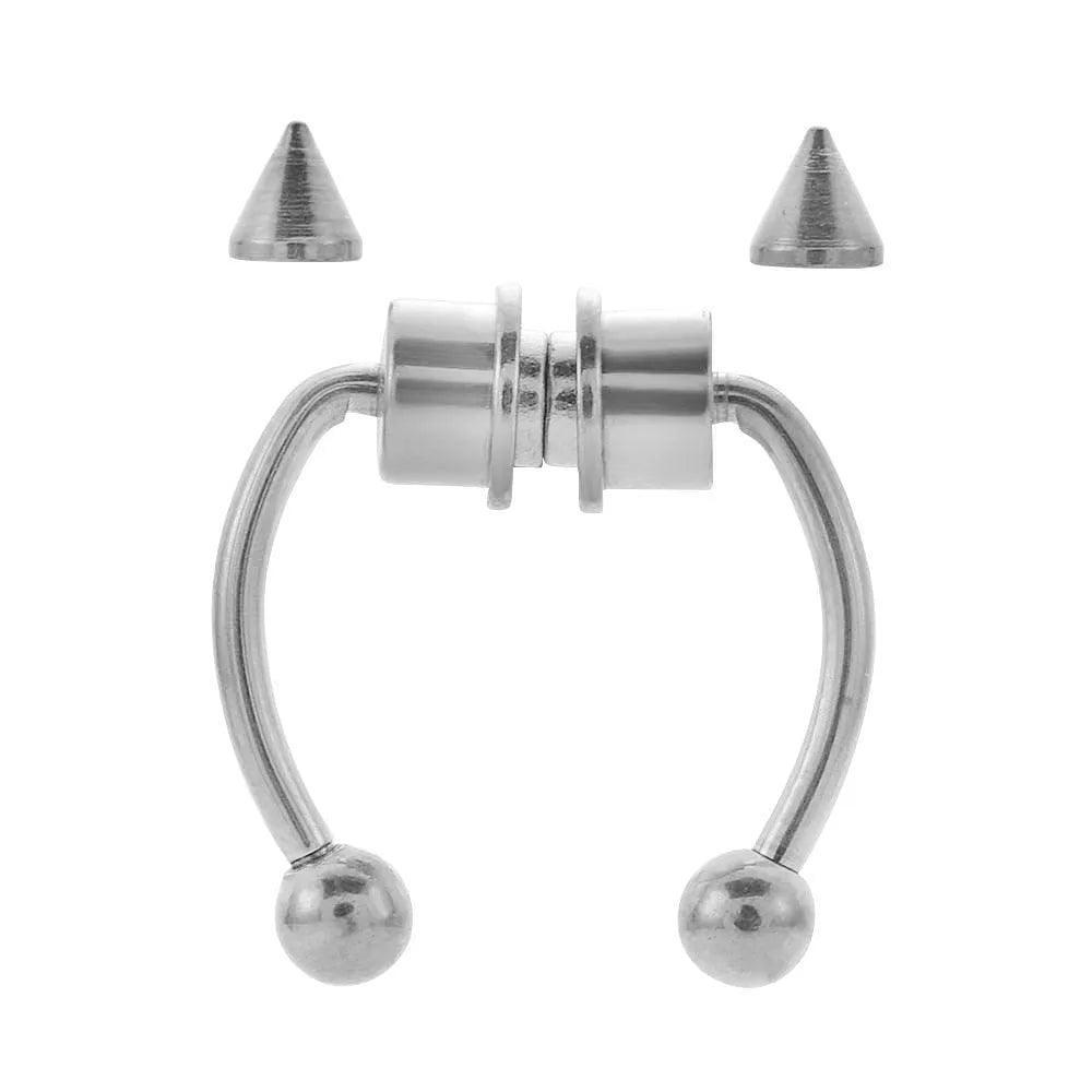 1pcs U Shaped Fake Nose Ring Hip Hoop Septum Rock Stainless Steel Magnet Nose Piercing Punk Piercing Body Jewelry Free shipping - ItemBear.com