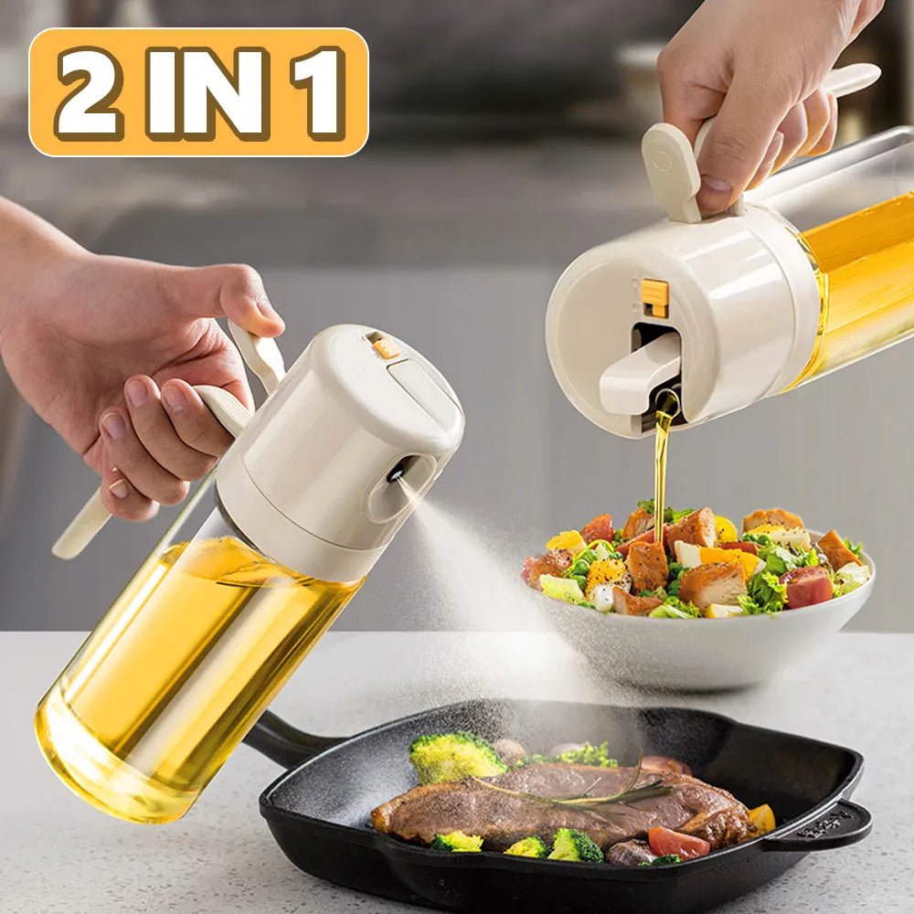 2 in 1 Oil Sprayer Bottle BBQ Cooking Oil Dispenser Olive Oil Pourers Sprayer Kitchen Baking Oil Mister Vinegar Bottle - ItemBear.com