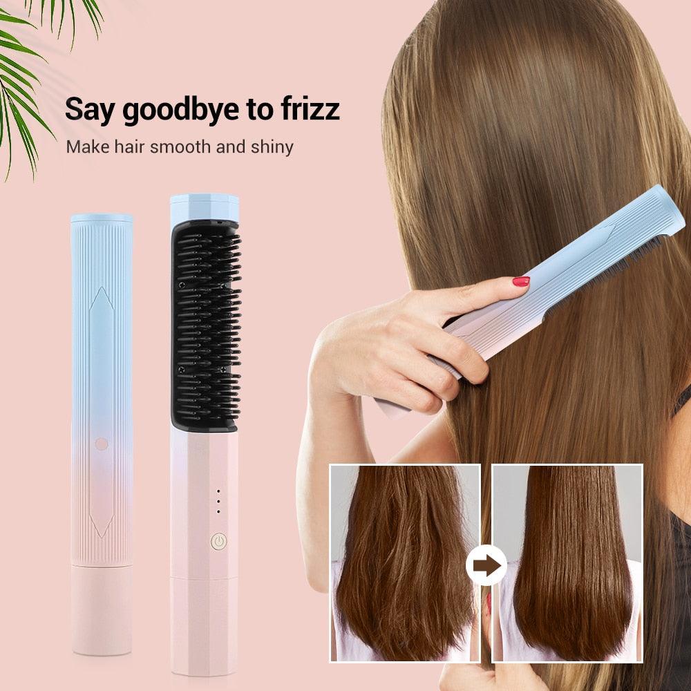 2-in-1 Wireless Curler Straightener - ItemBear.com