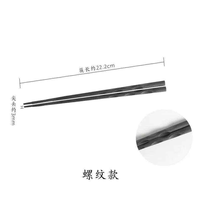 2 pairs of Chinese creative alloy chopsticks Japanese-style pointed chopsticks tableware tableware non-slip household chopsticks - ItemBear.com