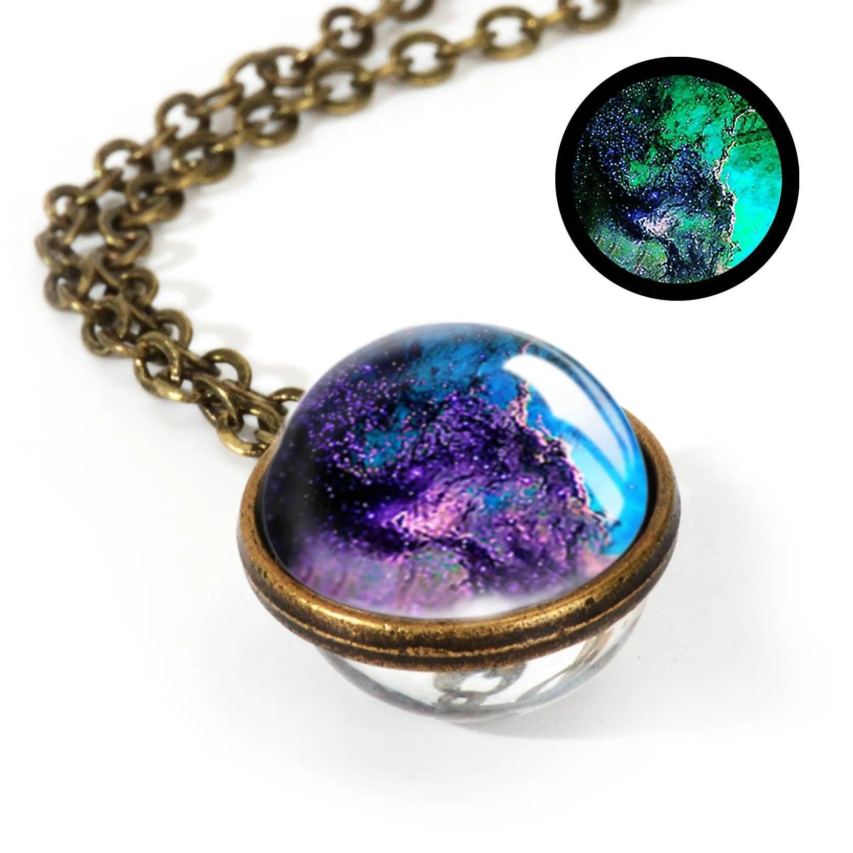 2020 New Nebula Galaxy Double Sided Pendant Necklace Universe Planet Jewelry Glass Art Picture Handmade Statement Necklace - ItemBear.com