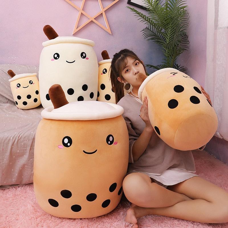 25 - 70cm cute cartoon Fruit bubble tea cup shaped pillow with suction - ItemBear.com