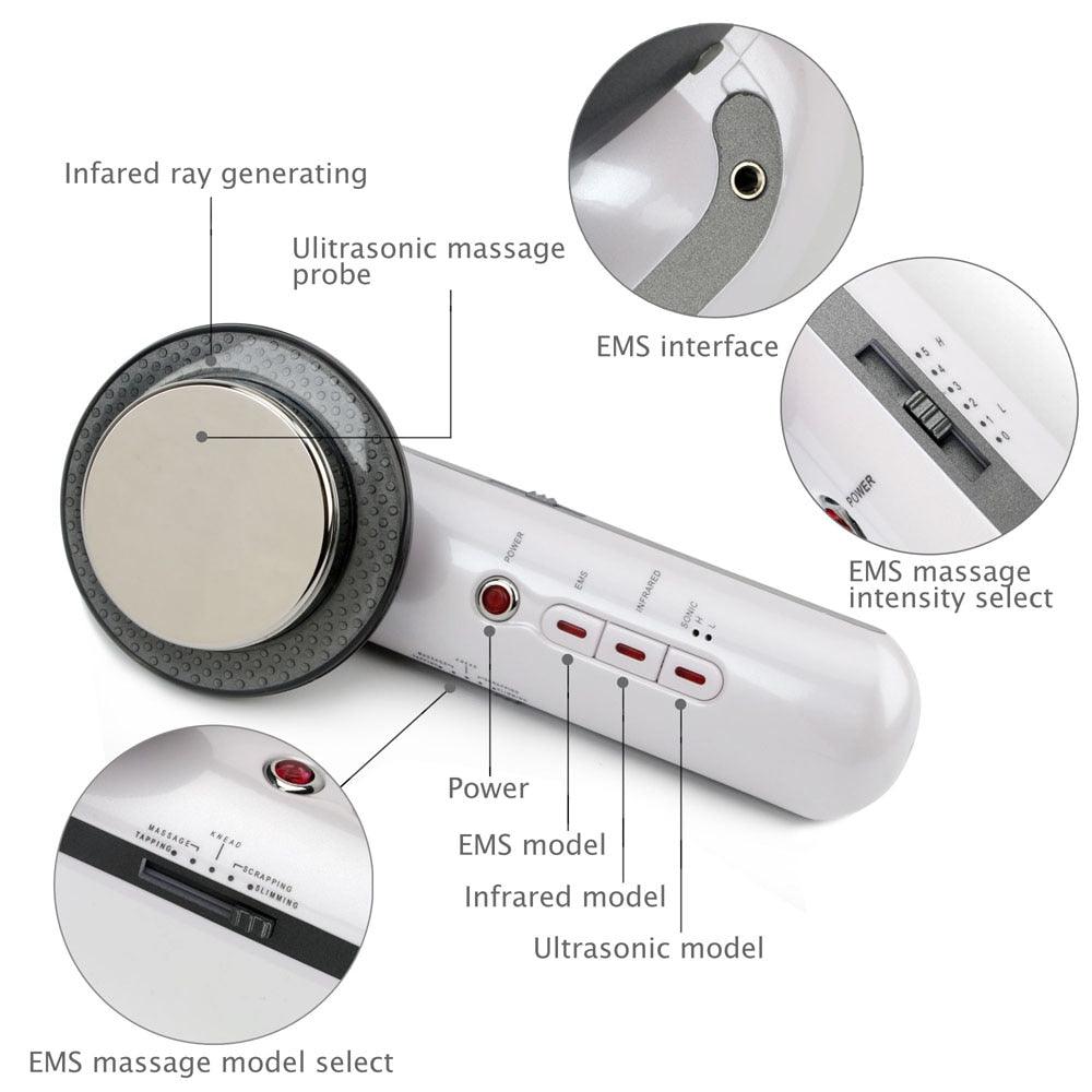 3 in 1 EMS Ultrasound Cavitation Device Electric Body Slimming Massager Fat Burner Infrared Therapy Ultrasonic Cavitation - ItemBear.com