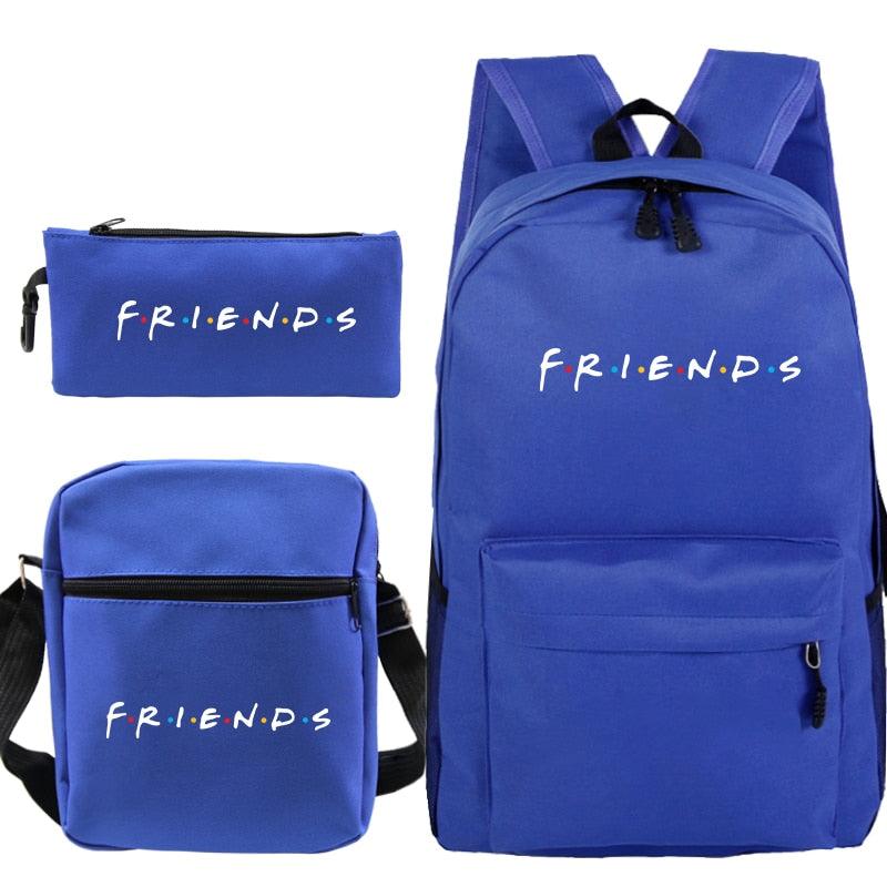 3 Pcs Set Friends Backpack Prints Knapsack for Teenagers Girls Boys Travel Bagpack Children School Bags - ItemBear.com