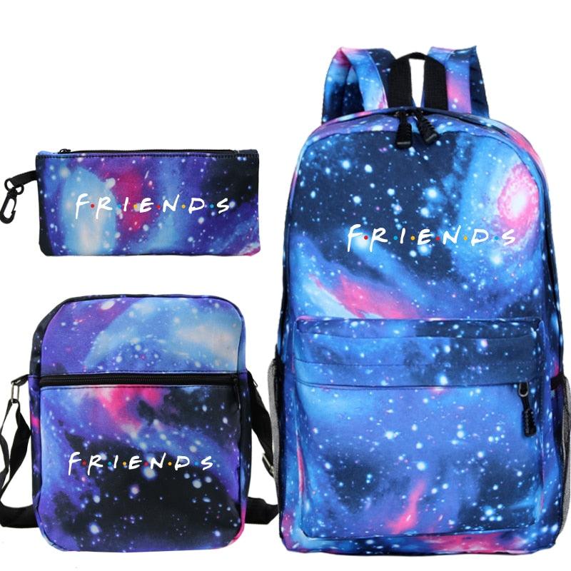 3 Pcs Set Friends Backpack Prints Knapsack for Teenagers Girls Boys Travel Bagpack Children School Bags - ItemBear.com