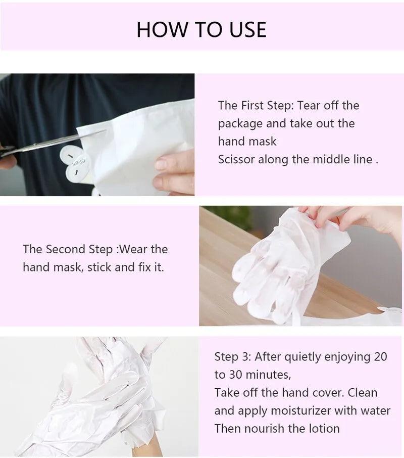 3pair=6pcs Hand Care Exfoliating Hand Mask Moisturizing Whitening Skin Care Exfoliating Hand Mask Anti - Wrinkle Aging Spa Gloves - ItemBear.com