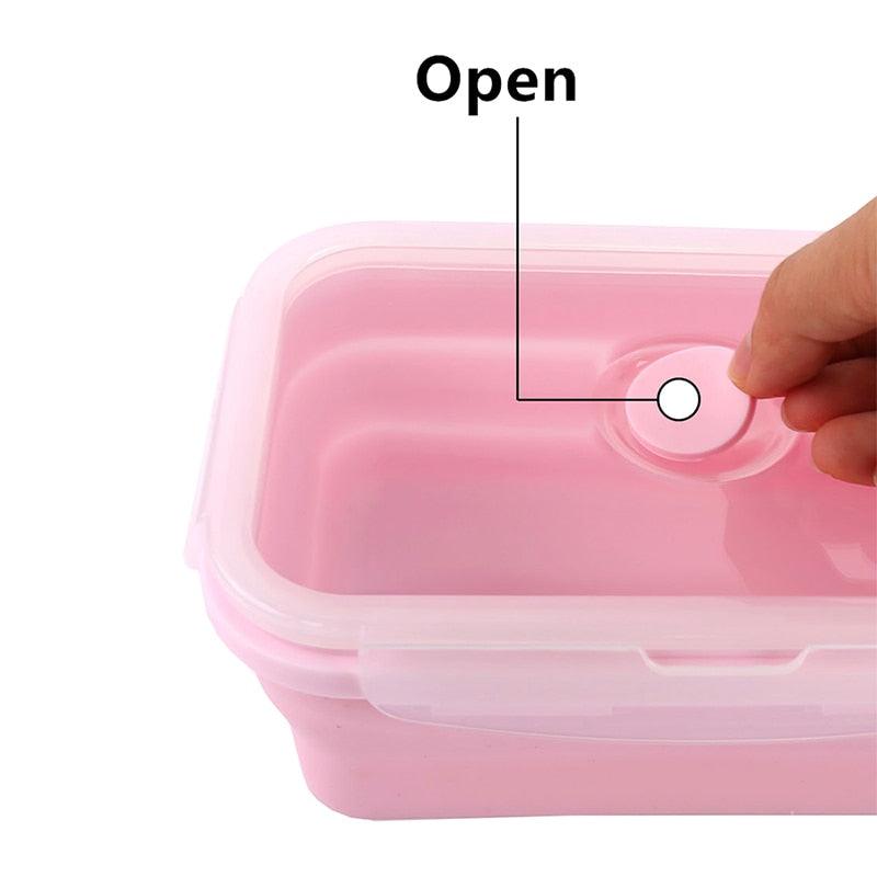 4pcs/set Silicone Rectangle Lunch Box Collapsible Bento Box Folding Food Container Bowl 300/500/800/1200ml for Dinnerware - ItemBear.com