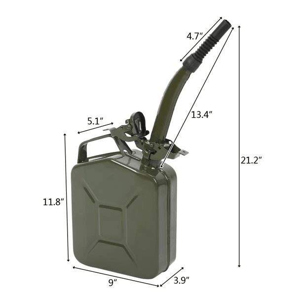 5L 0.6mm American Oil Barrel Army Green With Inverted Oil Pipe - ItemBear.com