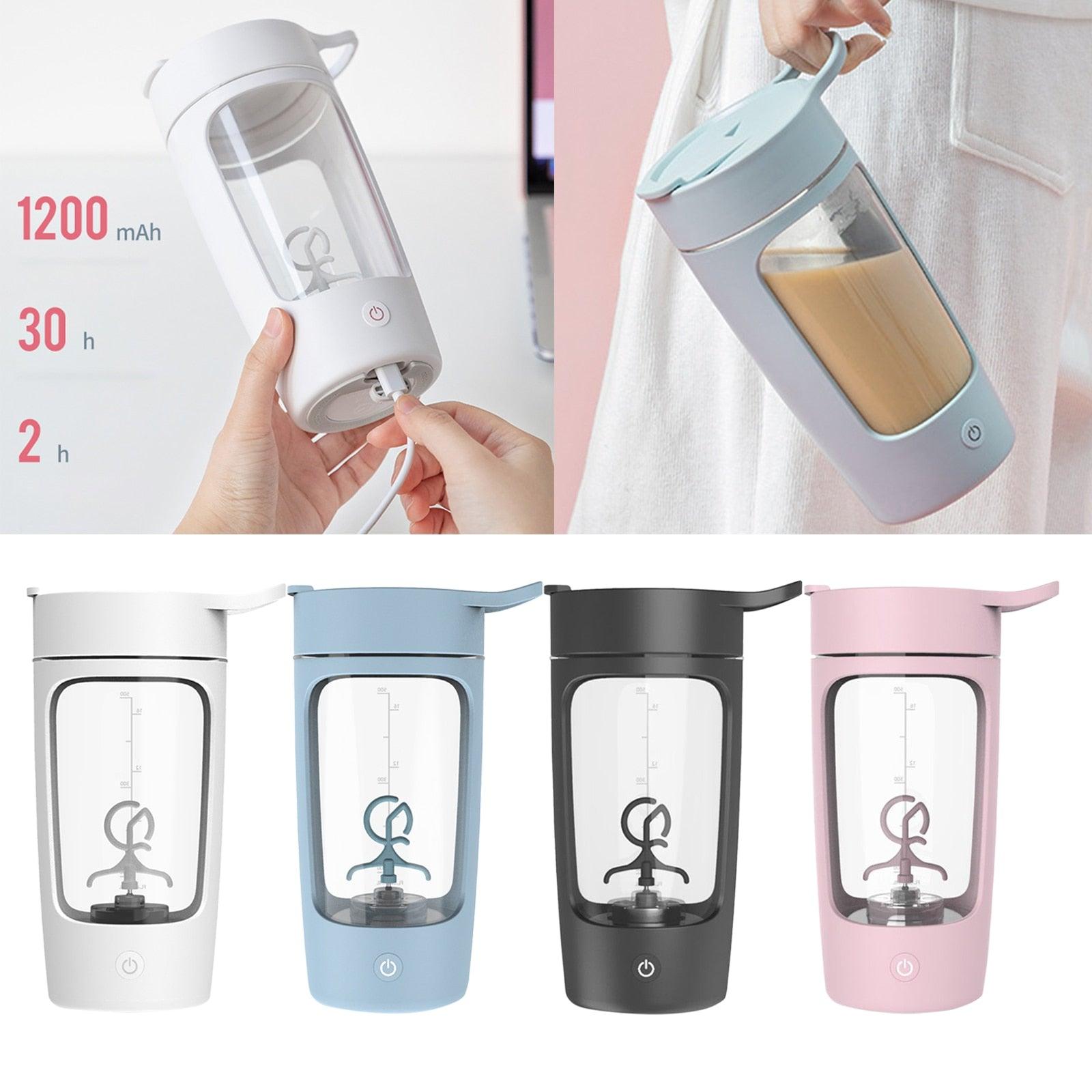 650ml Rechargeable Protein Shaker Bottle Portable Electric Mixer BPA Free Gym Exercise Workout Fitness Sport Bottles Shaker Cups - ItemBear.com