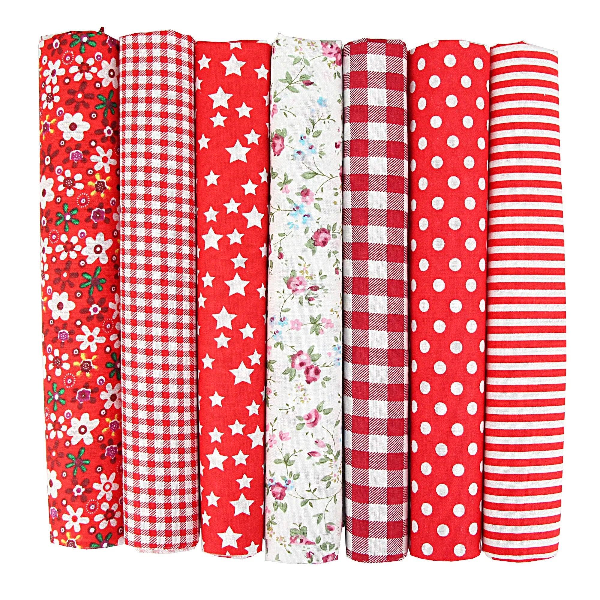 7PCS 50 x 50cm Squares Cotton Craft Fabric Cloths for DIY Bundle Patchwork Quilting Sewing Scrapbooking Artcraft - ItemBear.com