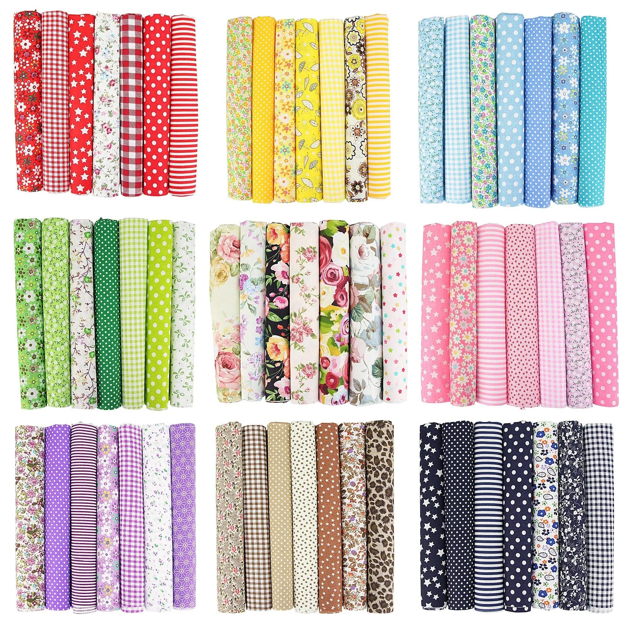 7PCS 50 x 50cm Squares Cotton Craft Fabric Cloths for DIY Bundle Patchwork Quilting Sewing Scrapbooking Artcraft - ItemBear.com