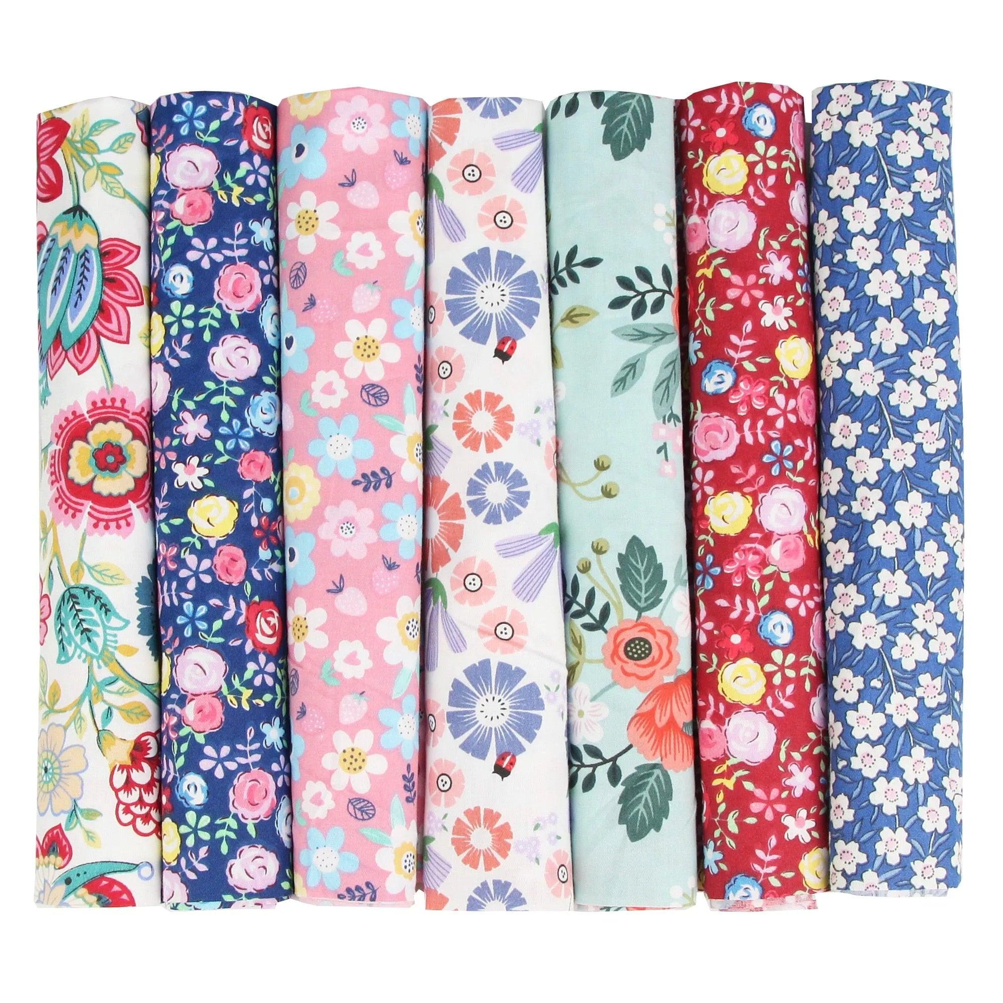 7PCS 50 x 50cm Squares Cotton Craft Fabric Cloths for DIY Bundle Patchwork Quilting Sewing Scrapbooking Artcraft - ItemBear.com