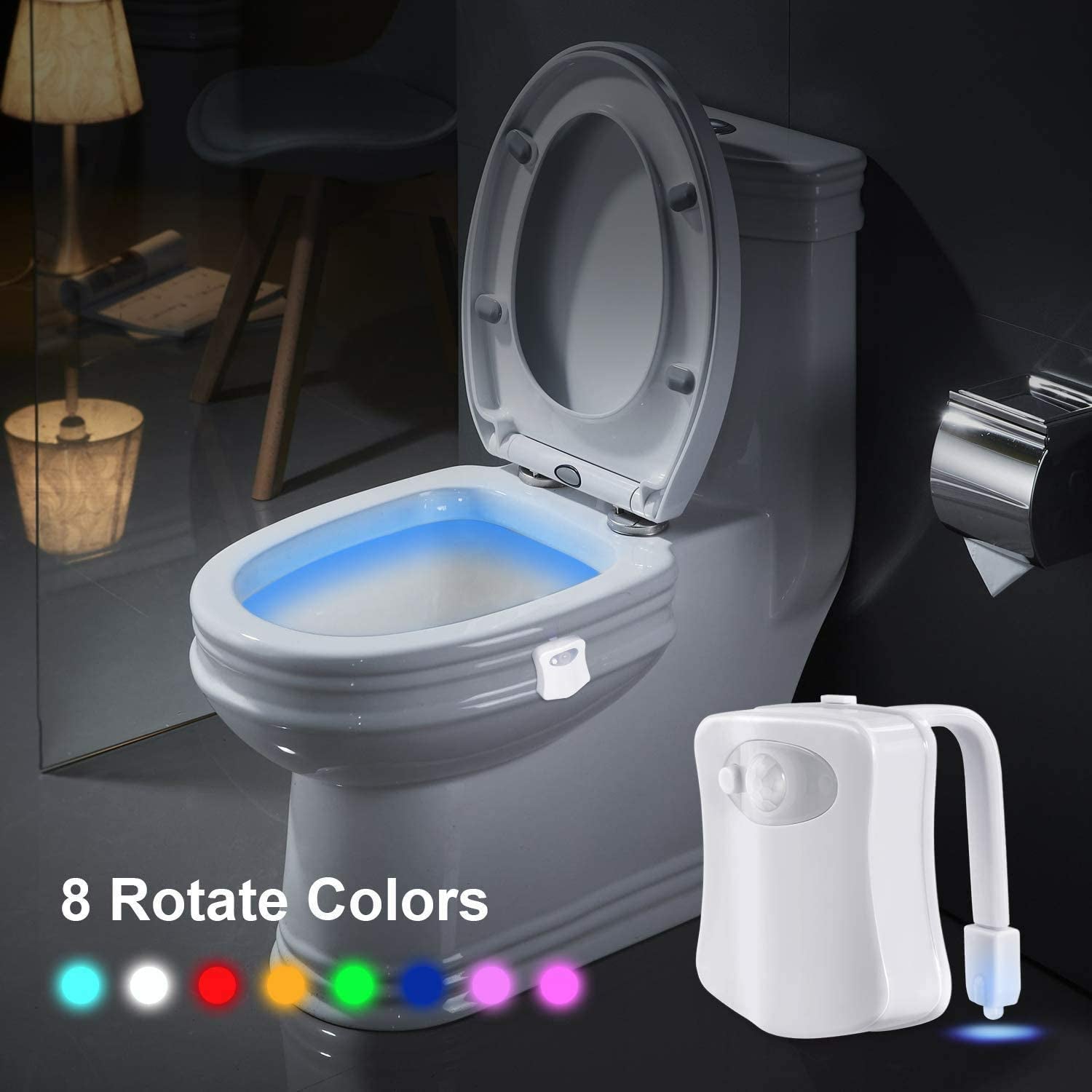 8 Colors Waterproof Backlight For Toilet Bowl - ItemBear.com