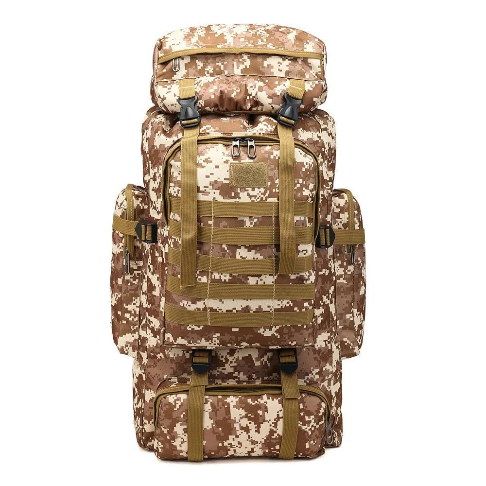 80L Waterproof Molle Camo Tactical Backpack Military Army Hiking Camping Backpack Travel Rucksack Outdoor Sports Climbing Bag - ItemBear.com