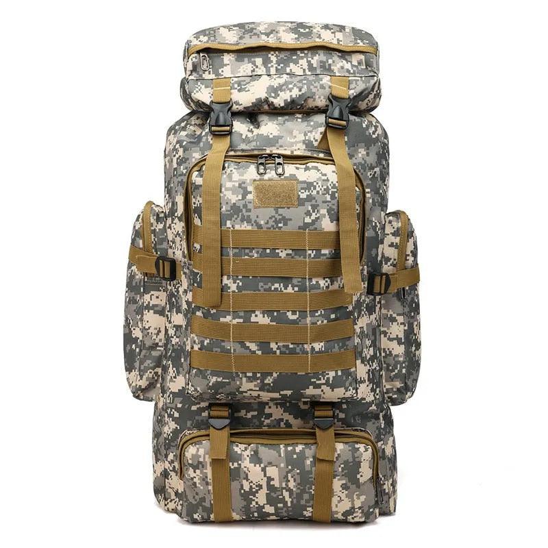 80L Waterproof Molle Camo Tactical Backpack Military Army Hiking Camping Backpack Travel Rucksack Outdoor Sports Climbing Bag - ItemBear.com