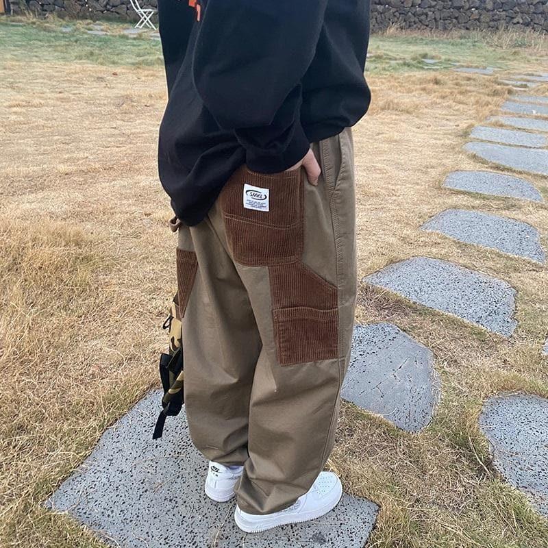 90s Khaki Grunge Oversized Cargo Pants - ItemBear.com