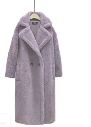 Long Winter Cashmere Lamb Winter Coat