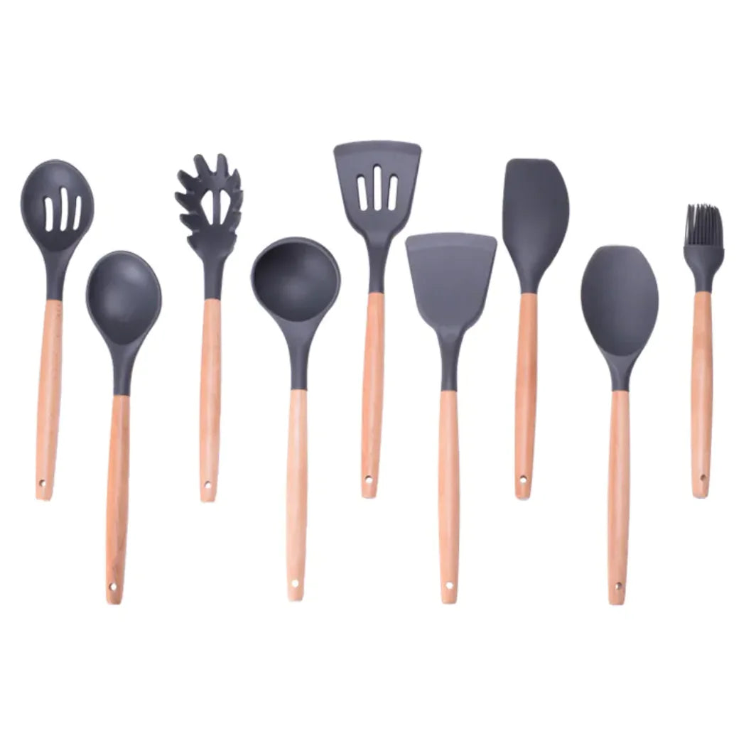 Dark Grey Silicone Kitchenware Set