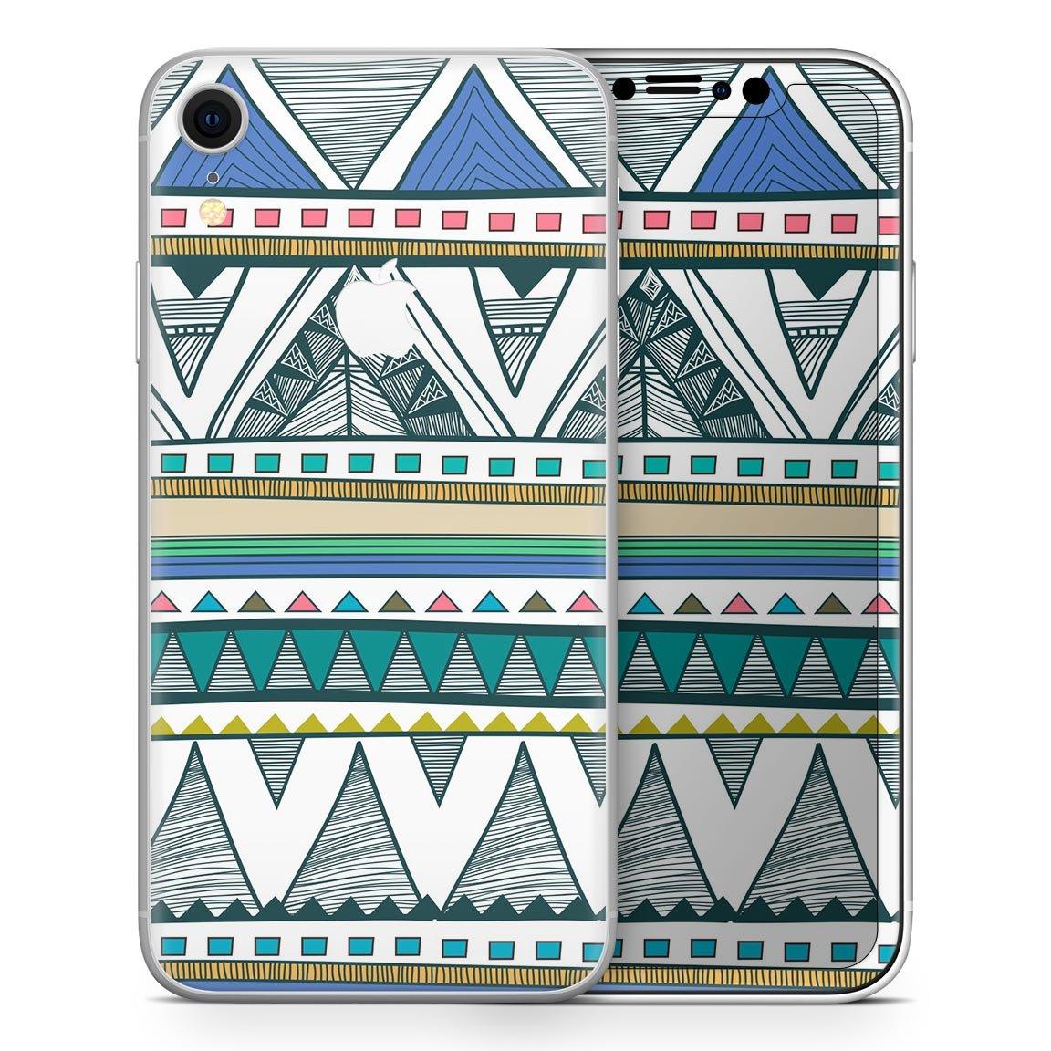 Abstract Blue and Green Triangle Aztec - Skin - Kit for the Apple iPhone - ItemBear.com