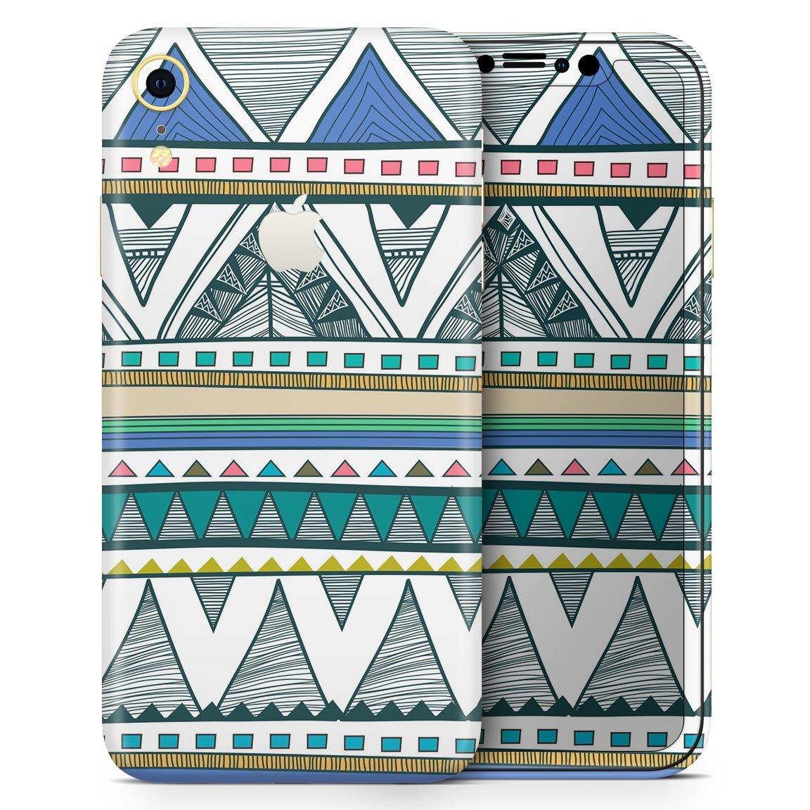 Abstract Blue and Green Triangle Aztec - Skin - Kit for the Apple iPhone - ItemBear.com