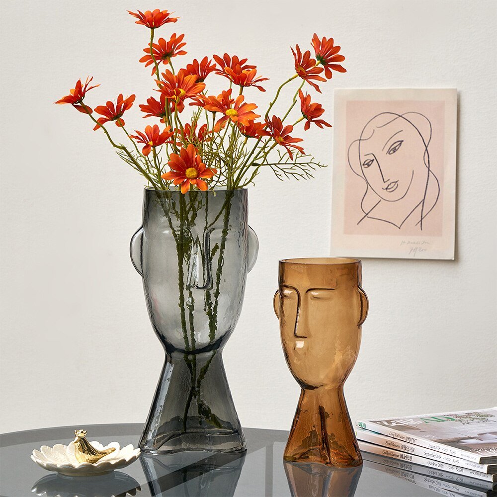 Abstract Human Face Glass Flower - ItemBear.com