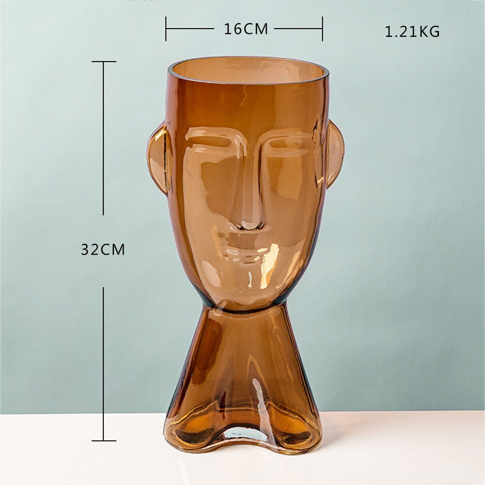 Abstract Human Face Glass Flower - ItemBear.com