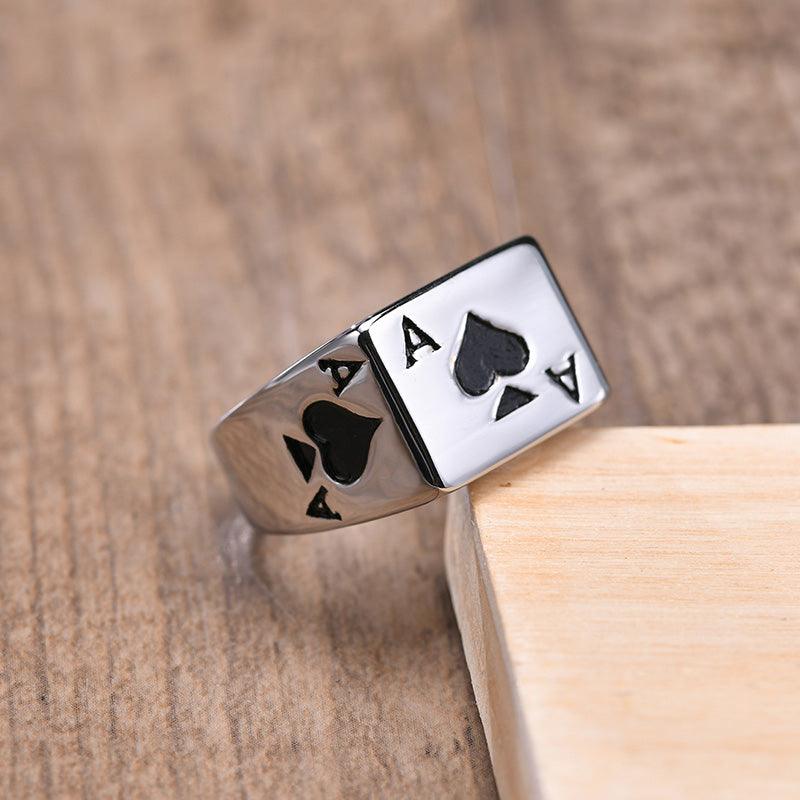 Ace Of Spades Signet Ring - ItemBear.com