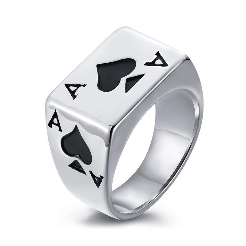 Ace Of Spades Signet Ring - ItemBear.com