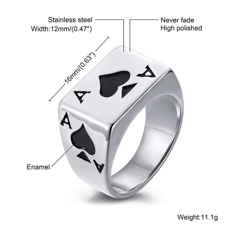 Ace Of Spades Signet Ring - ItemBear.com