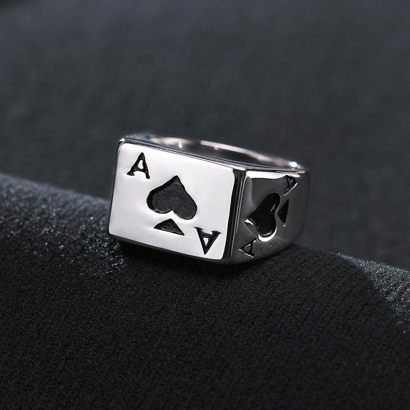 Ace Of Spades Signet Ring - ItemBear.com