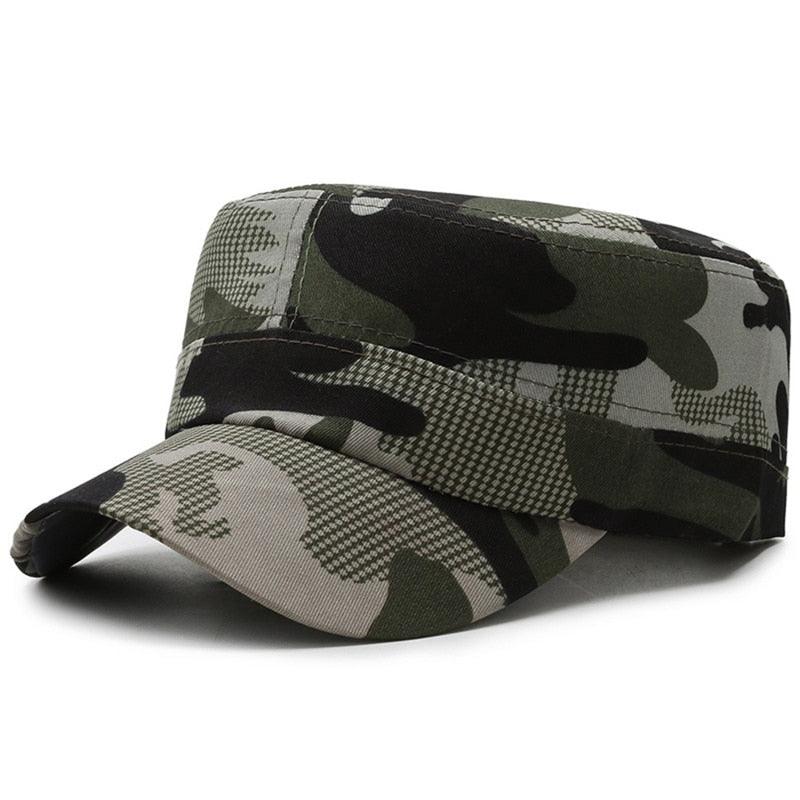 Adjustable Classic Plain Cap Vintage Army Military Cadet Style Hat Breathable Sun Protective Casual Cap - ItemBear.com