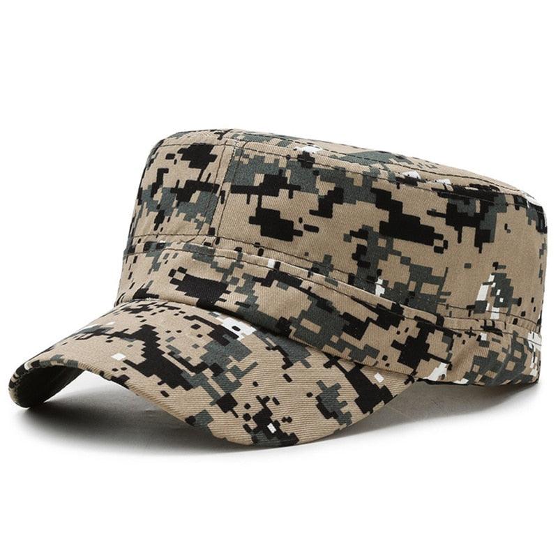 Adjustable Classic Plain Cap Vintage Army Military Cadet Style Hat Breathable Sun Protective Casual Cap - ItemBear.com